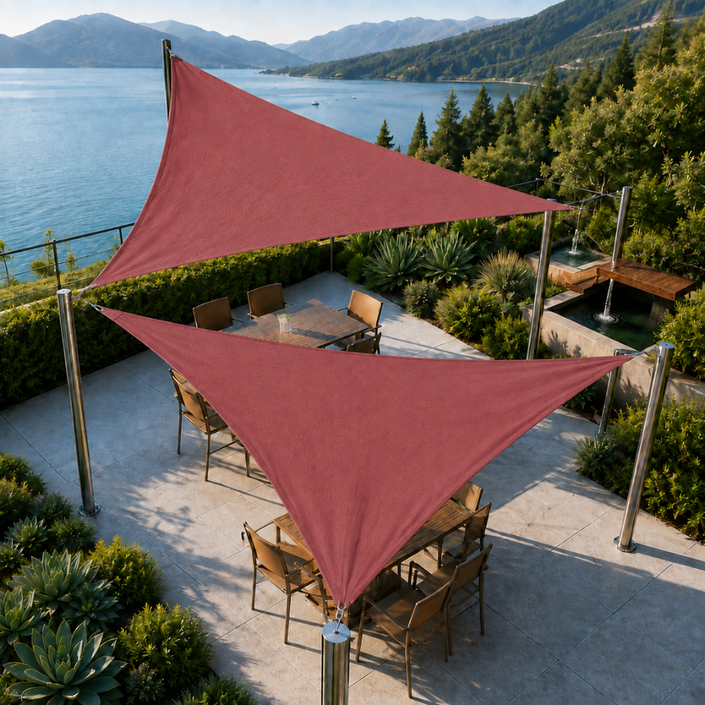 Dreieckiges Sonnensegel 300D Oxford-Gewebe – Robust & UV-Beständig – für Terrasse & Garten