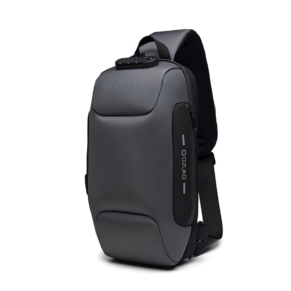17 x 8 x 34 cm Anti-Diebstahl Sling Bag Herren & Damen - Wasserdichte Brusttasche mit USB-Anschluss