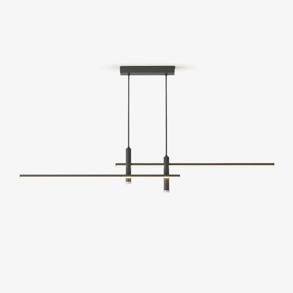 Lineare Pendelleuchte in Schwarz – Höhenverstellbare Metalllampe mit dimmbarem warmem Licht