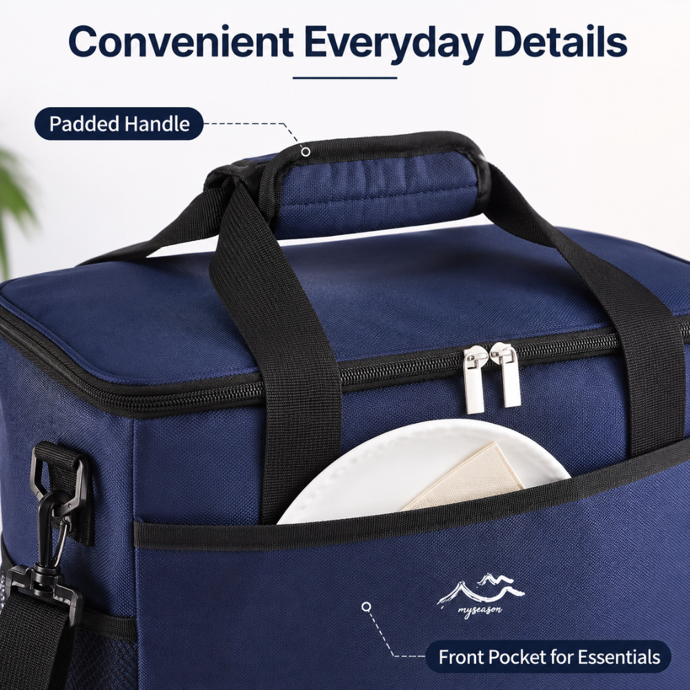 Thermotasche aus Oxford-Stoff Isolierte Picknicktasche mit Tragegriff und Schultergurt für Arbeit Outdoor Camping