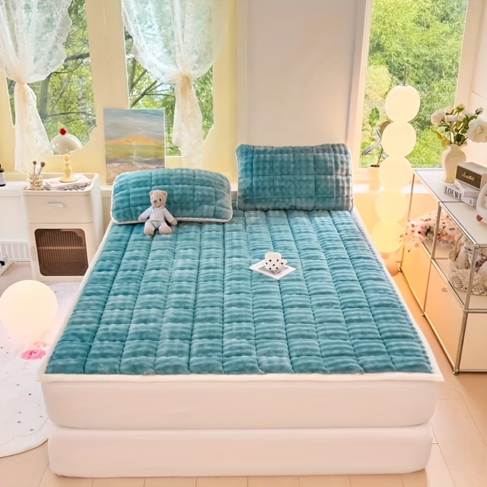 Velours-Matratzenauflage 90x200 bis 200x220 cm – Wärmende Matratzenauflage für den Winter