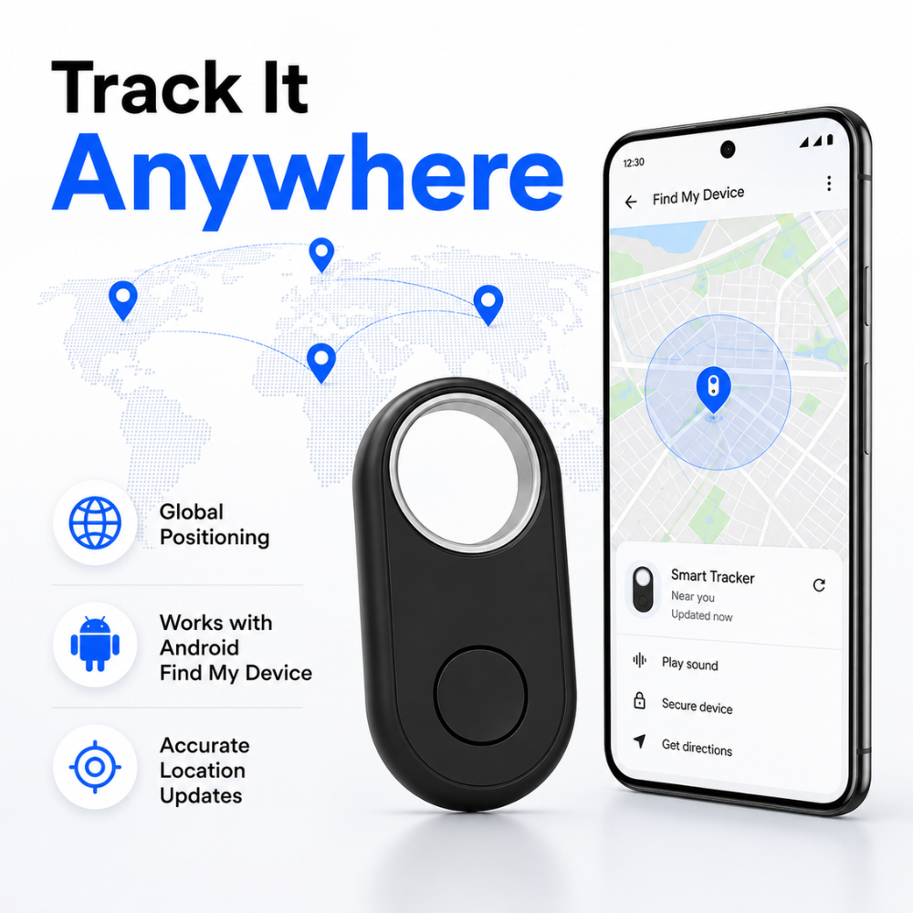 Bluetooth-Tracker für iPhone & Android – Smart Tag mit Apple Wo ist? & Google Find My Device für Schlüssel, Tasche & Gepäck