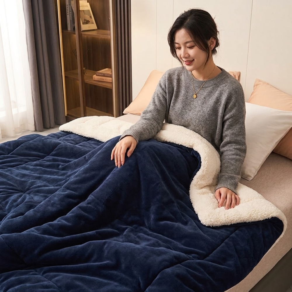 Sherpa-Decke mit Flanell-Oberseite 100x150 bis 200x230 cm – Wärmende Wohndecke in zwölf Farben