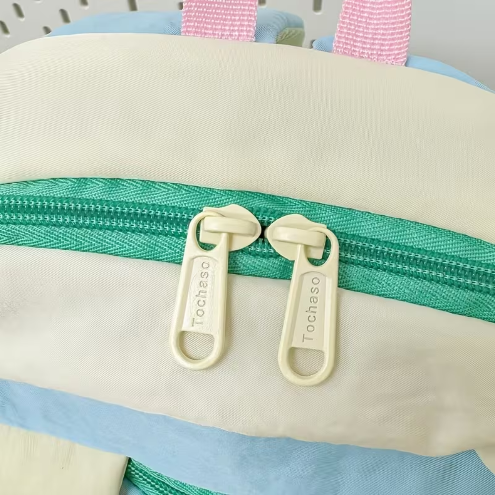 Kinder-Rucksack mit zweifarbigem Design – Leichter Kindergartenrucksack aus Polyester für 3–6 Jahre