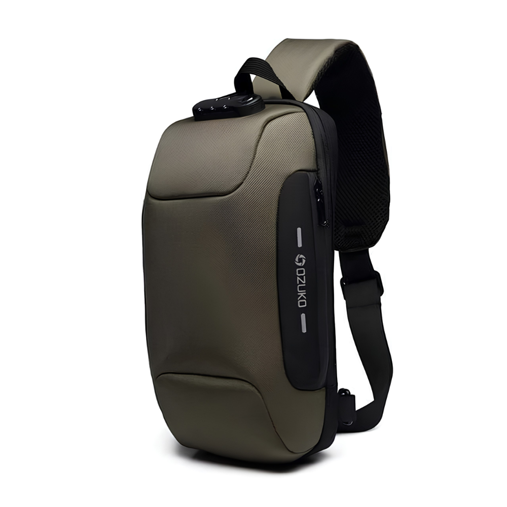 17 x 8 x 34 cm Anti-Diebstahl Sling Bag Herren & Damen - Wasserdichte Brusttasche mit USB-Anschluss
