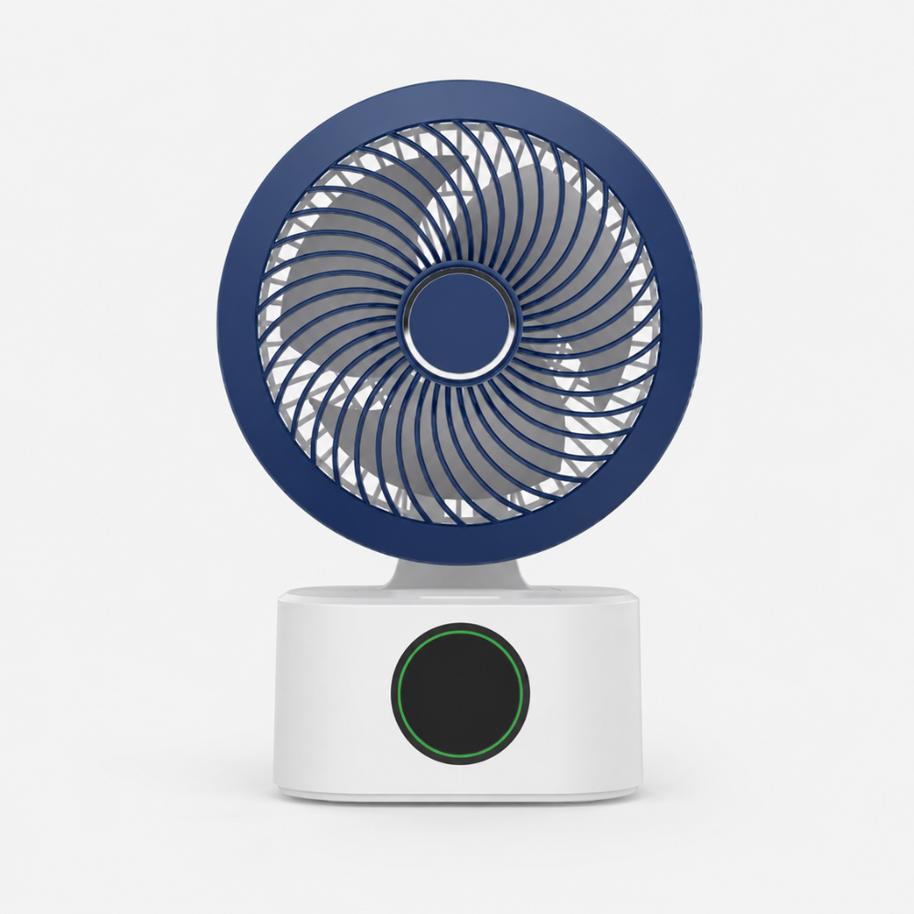 Tragbarer USB Wandventilator mit Akku Fernbedienung Sprachsteuerung 3 Geschwindigkeiten Nachtlicht ABS
