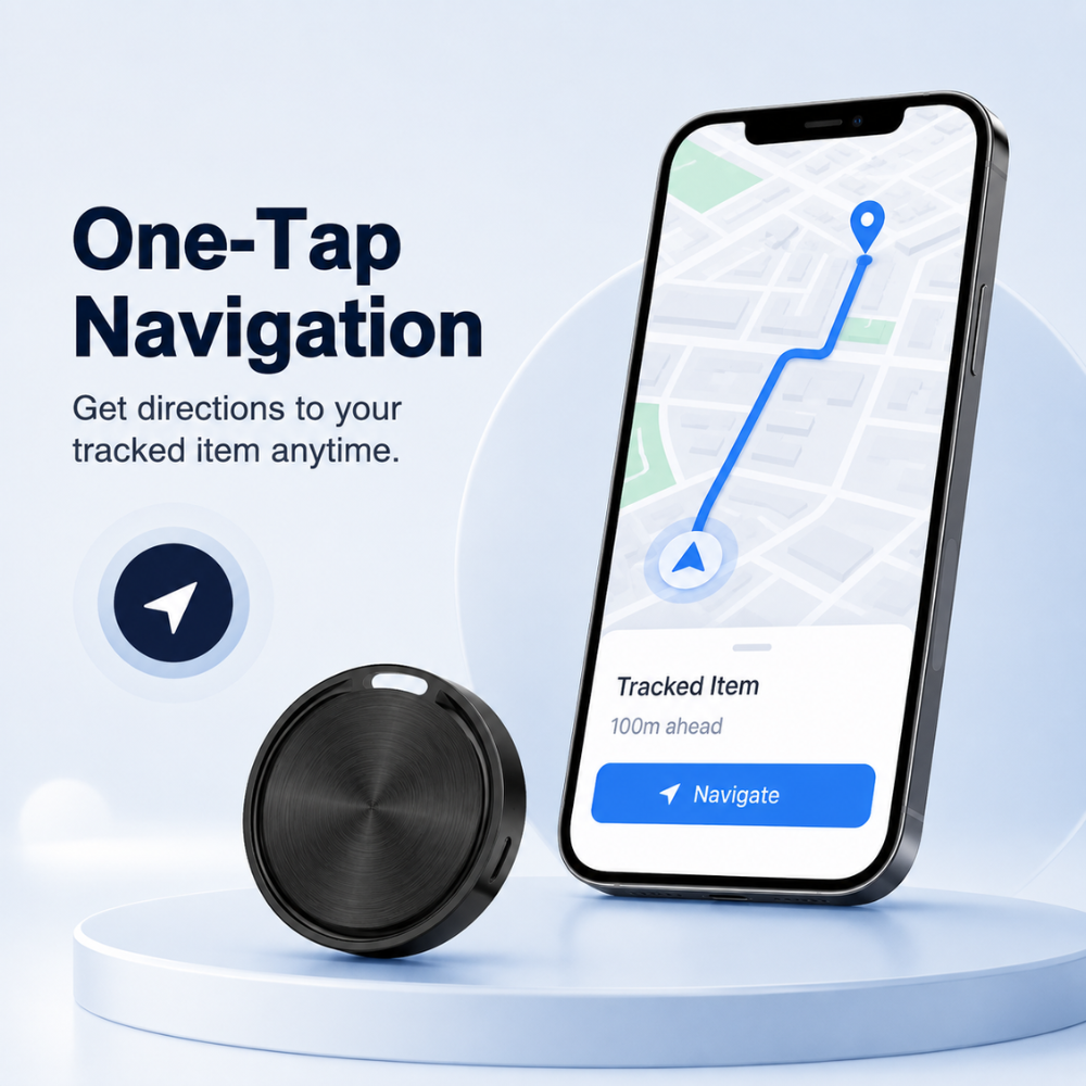 Bluetooth-Tracker für Android – Kompakter Smart Tag mit Google Find Hub, Tonalarm & langer Batterielaufzeit für Schlüssel, Tasche & Gepäck