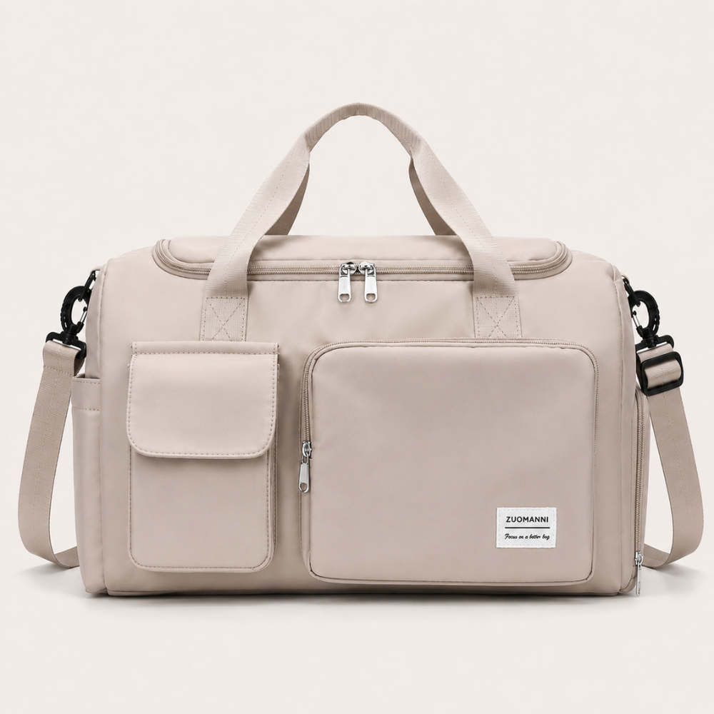 Große Reise- und Sporttasche mit Schuhfach | Faltbare Weekender-Tasche mit Schultergurt und mehreren Fächern