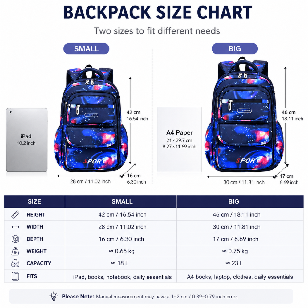 Weltraum-Schulrucksack mit Astronautenmotiv – Wasserabweisender Rucksack mit mehreren Fächern für Schule & Freizeit