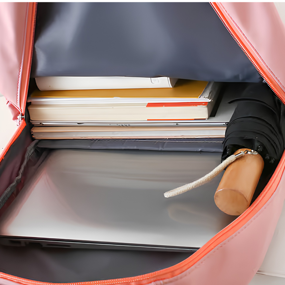 Schulrucksack-Set 4-teilig mit Hasenohren – Großer Nylon-Rucksack mit Tragetasche, Beutel & Mäppchen für Schule & Freizeit
