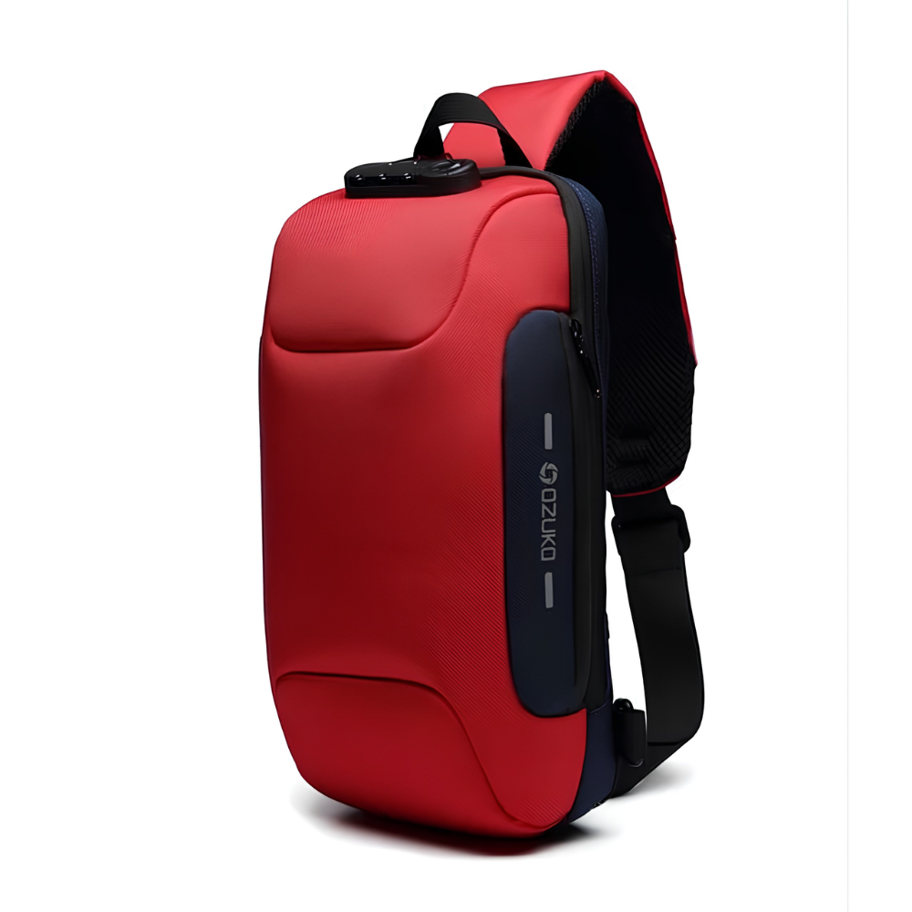 17 x 8 x 34 cm Anti-Diebstahl Sling Bag Herren & Damen - Wasserdichte Brusttasche mit USB-Anschluss