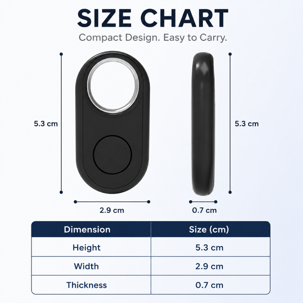 Bluetooth-Tracker für iPhone & Android – Smart Tag mit Apple Wo ist? & Google Find My Device für Schlüssel, Tasche & Gepäck