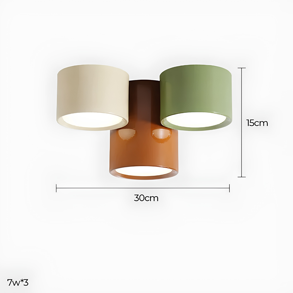 Zylindrische LED Aufbauleuchte im modernen Design - Effektive Spot-Deckenbeleuchtung für Wohnräume