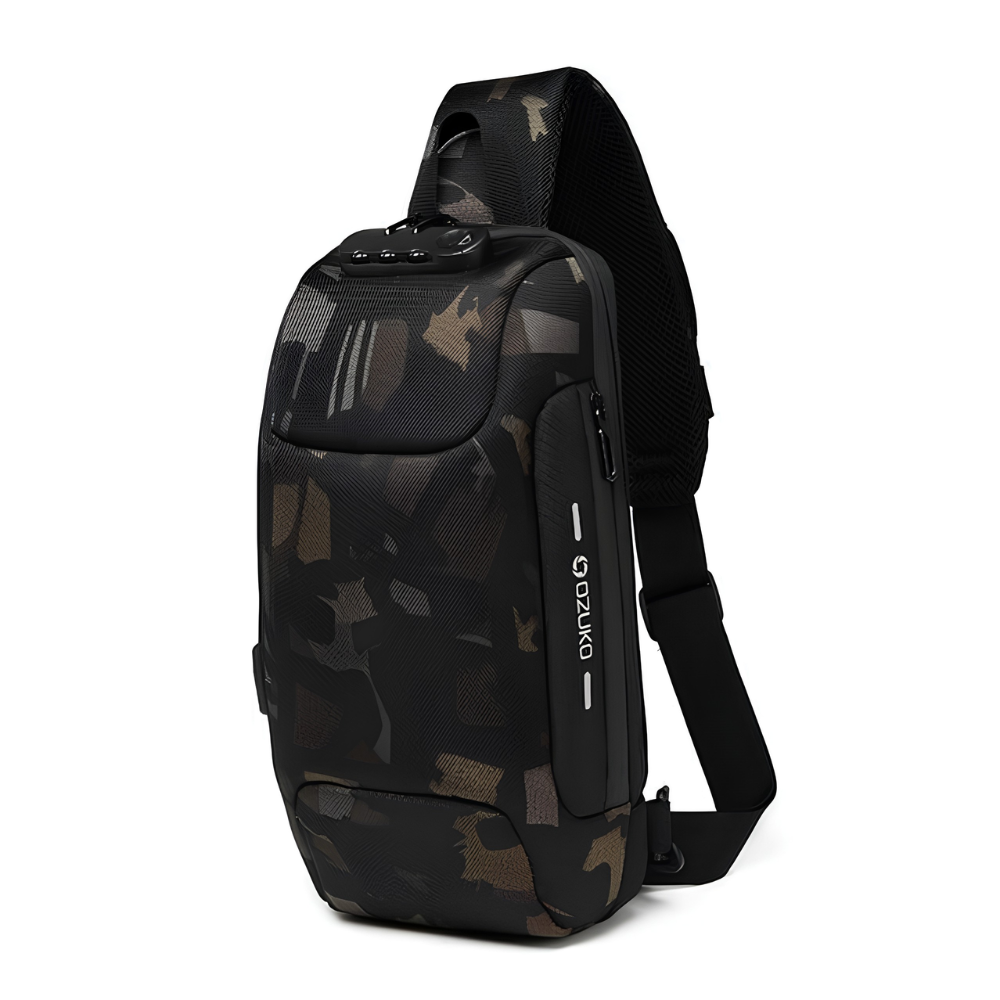 17 x 8 x 34 cm Anti-Diebstahl Sling Bag Herren & Damen - Wasserdichte Brusttasche mit USB-Anschluss