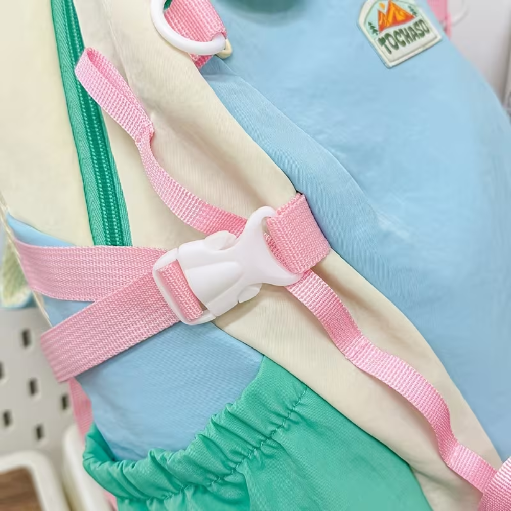 Kinder-Rucksack mit zweifarbigem Design – Leichter Kindergartenrucksack aus Polyester für 3–6 Jahre