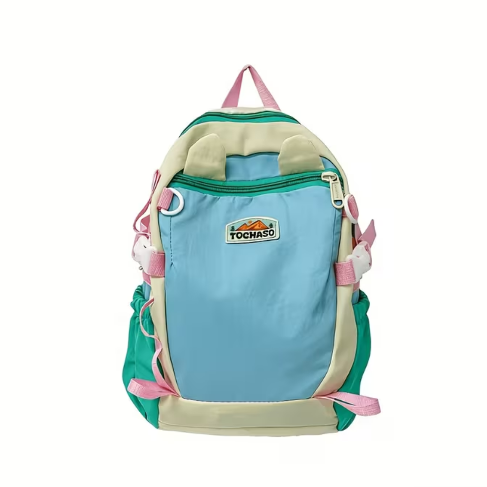 Kinder-Rucksack mit zweifarbigem Design – Leichter Kindergartenrucksack aus Polyester für 3–6 Jahre