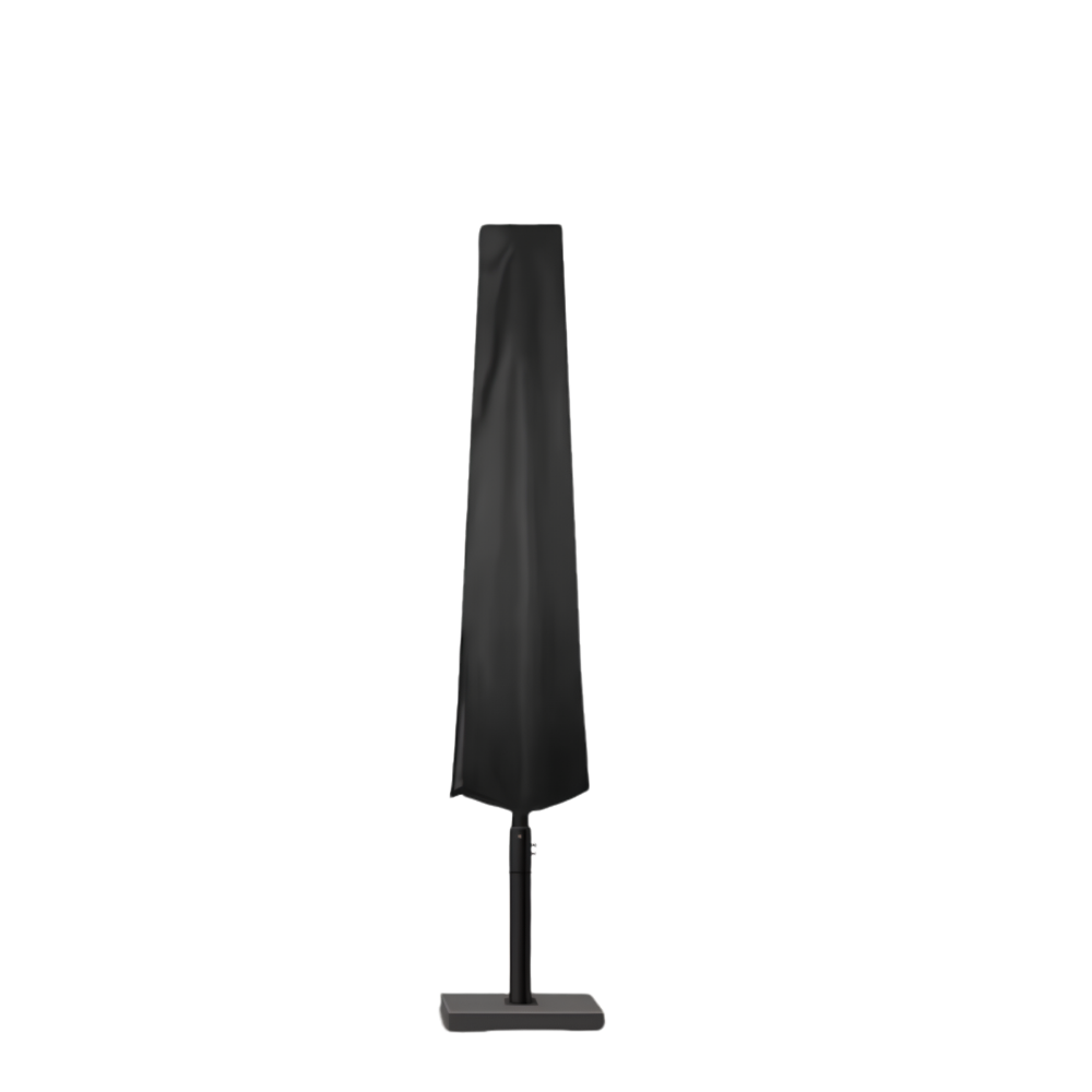 Schwarze Sonnenschirm-Schutzhülle auf einem Ampelschirm, Produktansicht