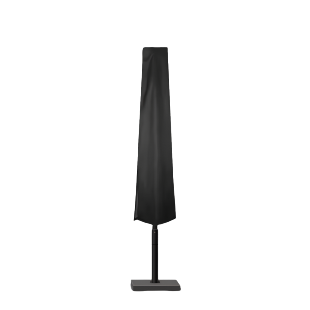 Schwarze Sonnenschirm-Schutzhülle auf einem Ampelschirm, Produktansicht