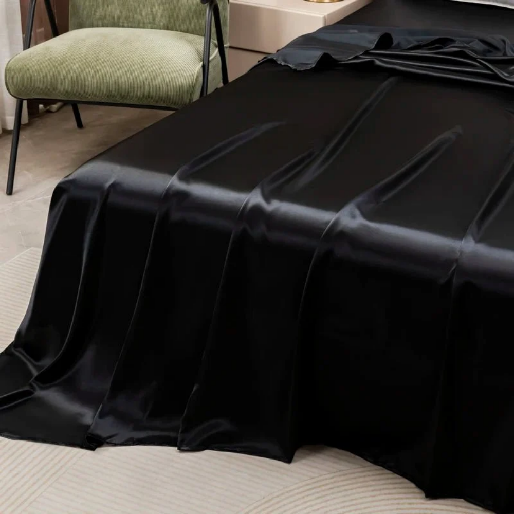 Leichtes Satin Bettwäsche-Set - Seidenweiche Laken mit Kissenbezügen für Schlafzimmer