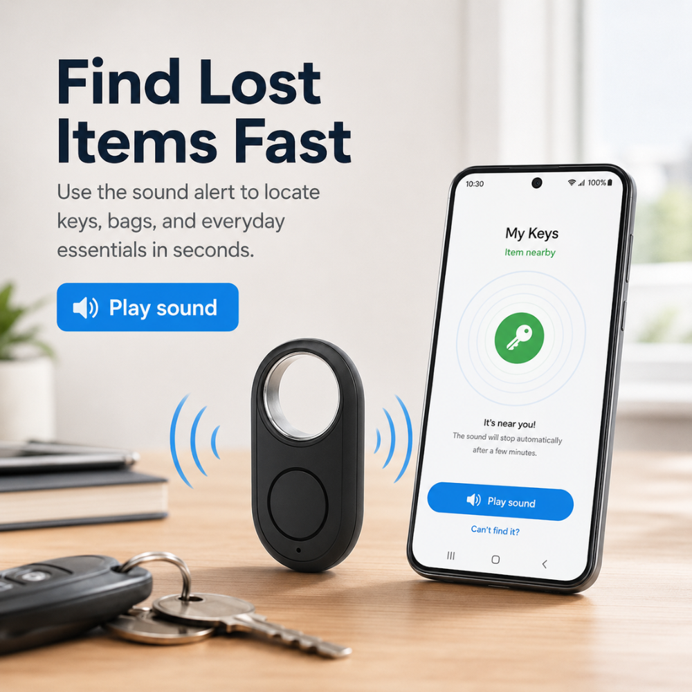 Bluetooth-Tracker für iPhone & Android – Smart Tag mit Apple Wo ist? & Google Find My Device für Schlüssel, Tasche & Gepäck