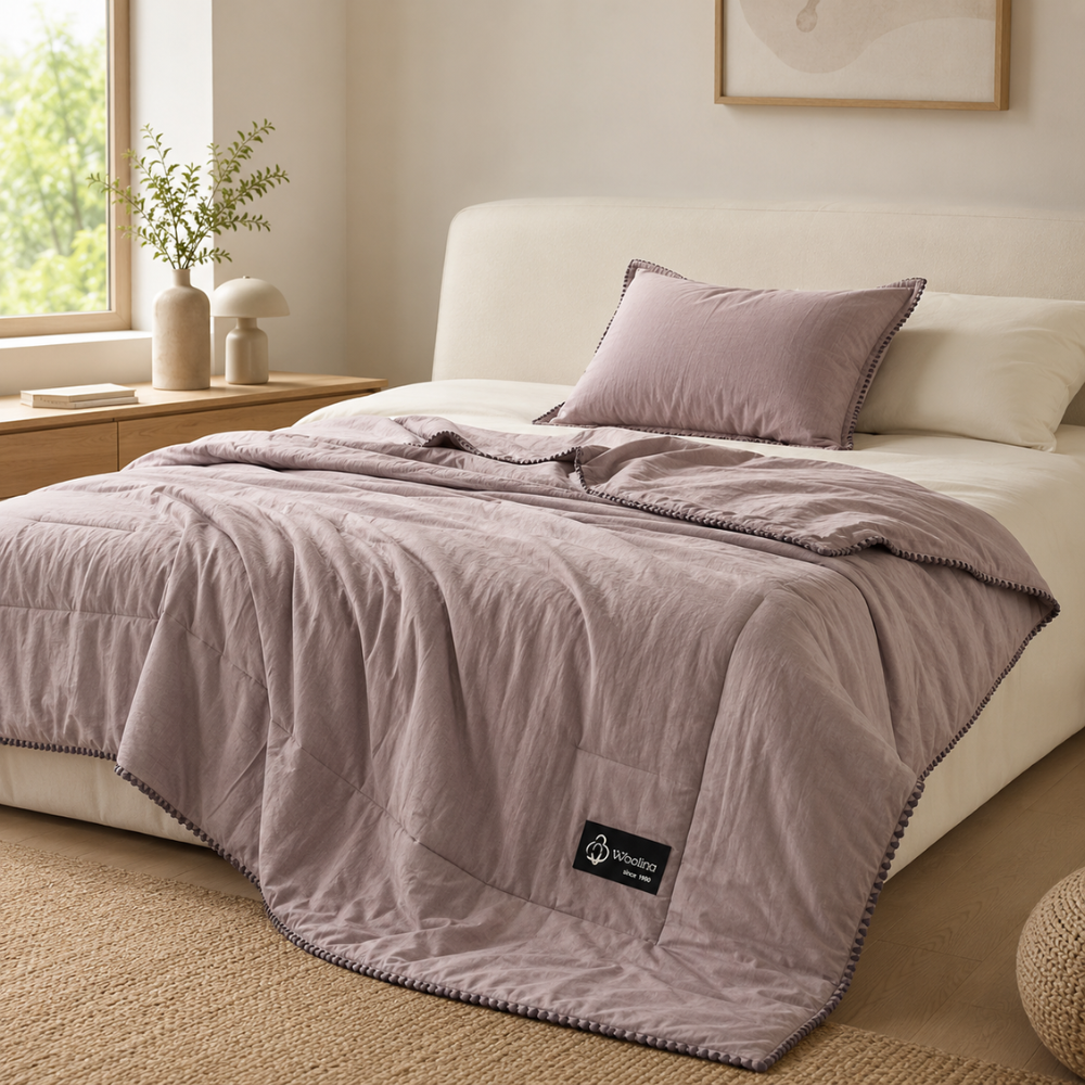 Leichte Sommerdecke – Atmungsaktive gesteppte Bettdecke, weiche Schlafdecke für Schlafzimmer, Sofa & Gästezimmer