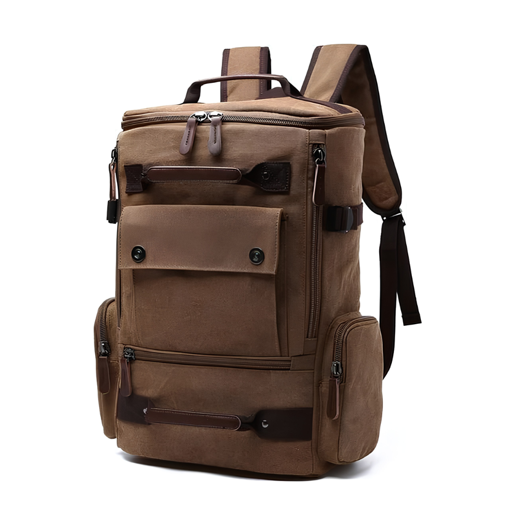 Garnet Großer Canvas Rucksack Vintage - Wasserabweisender Reiserucksack mit Laptopfach für Herren 36-55L, Laptopfach