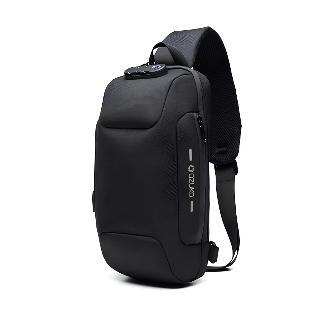 17 x 8 x 34 cm Anti-Diebstahl Sling Bag Herren & Damen - Wasserdichte Brusttasche mit USB-Anschluss