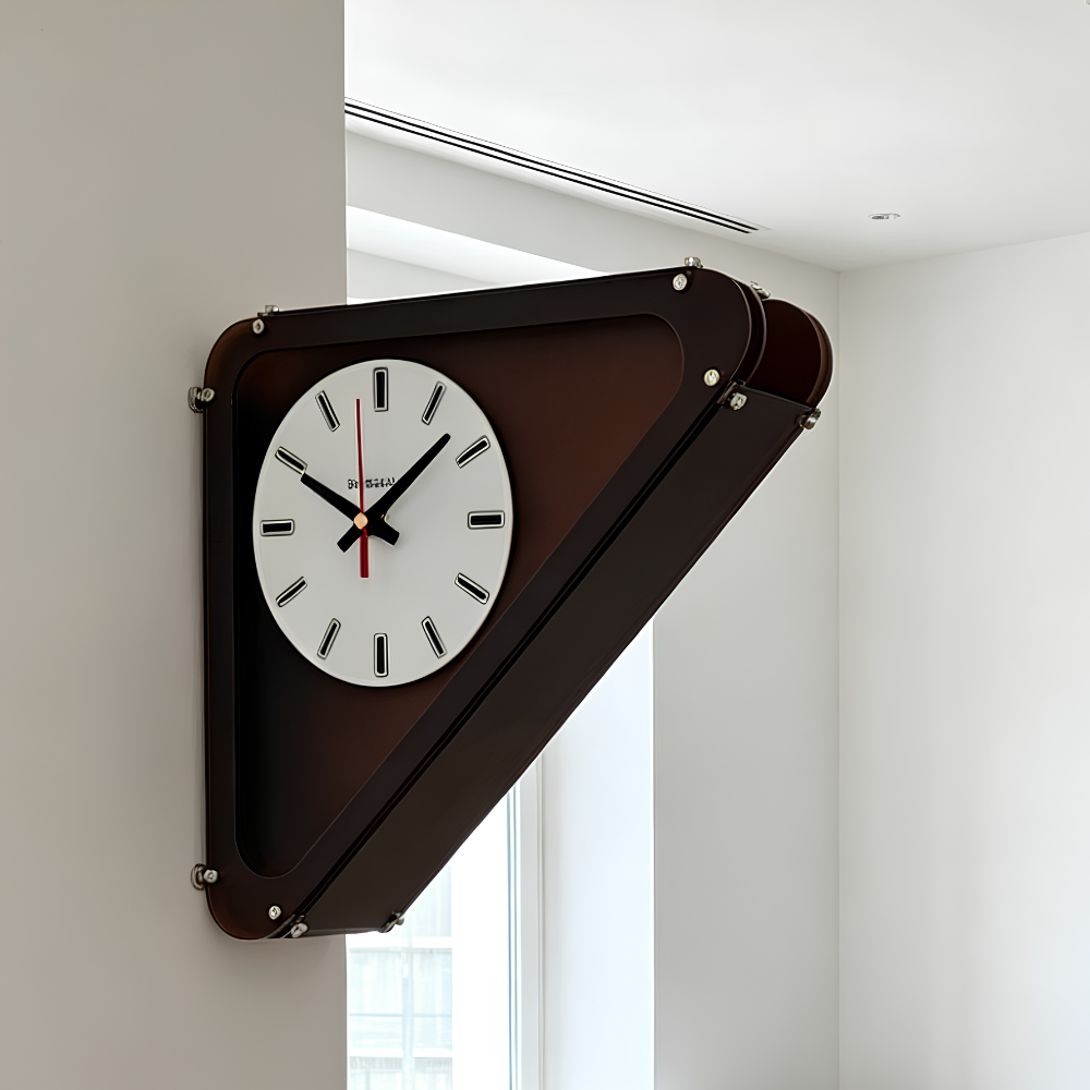 Stilvolle Eckwanduhr im Minimalismus-Design - Geräuschlose Analoge Uhr für Flur und Dekoration