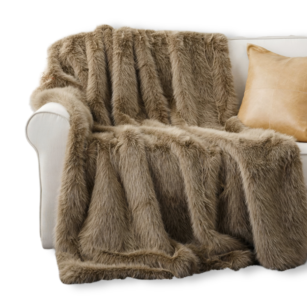Flauschige Webpelz Kuscheldecke 127x152 & 150x200 cm - Elegante Wohndecke für gemütliche Stunden