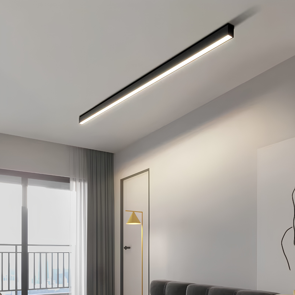 Moderne LED Deckenleuchte 60–200 cm – lineare Aufbauleuchte in Schwarz & Weiß für Flur, Küche und Wohnzimmer