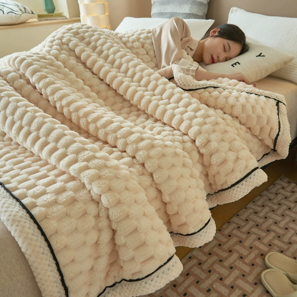 Flauschiges Sherpa-Plaid 120x200 bis 200x230 cm – Weiche Tagesdecke für Sofa und Schlafzimmer