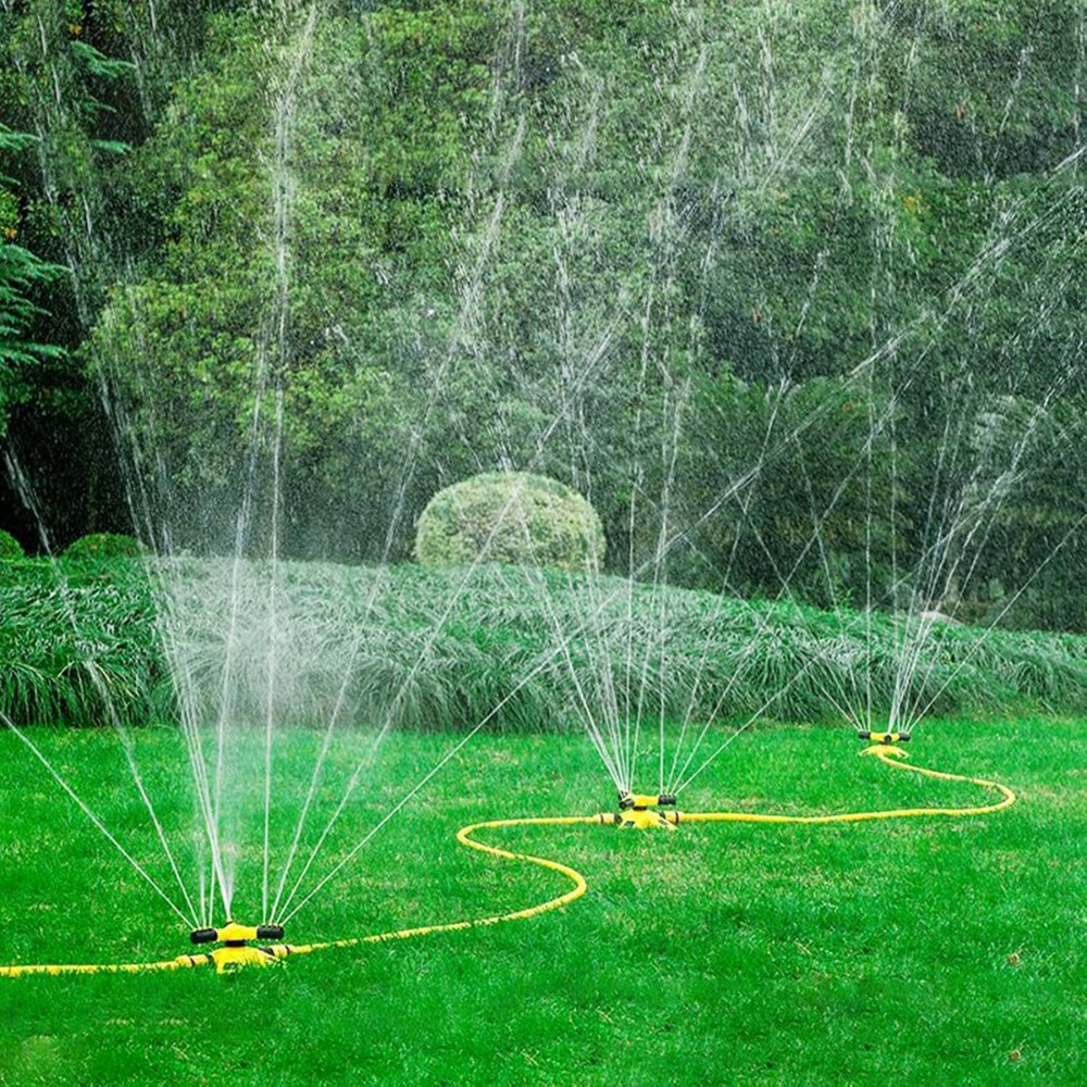 360° Rasensprenger mit 3 verstellbaren Armen – Automatischer Gartensprinkler für Rasen, Beete & Bewässerung