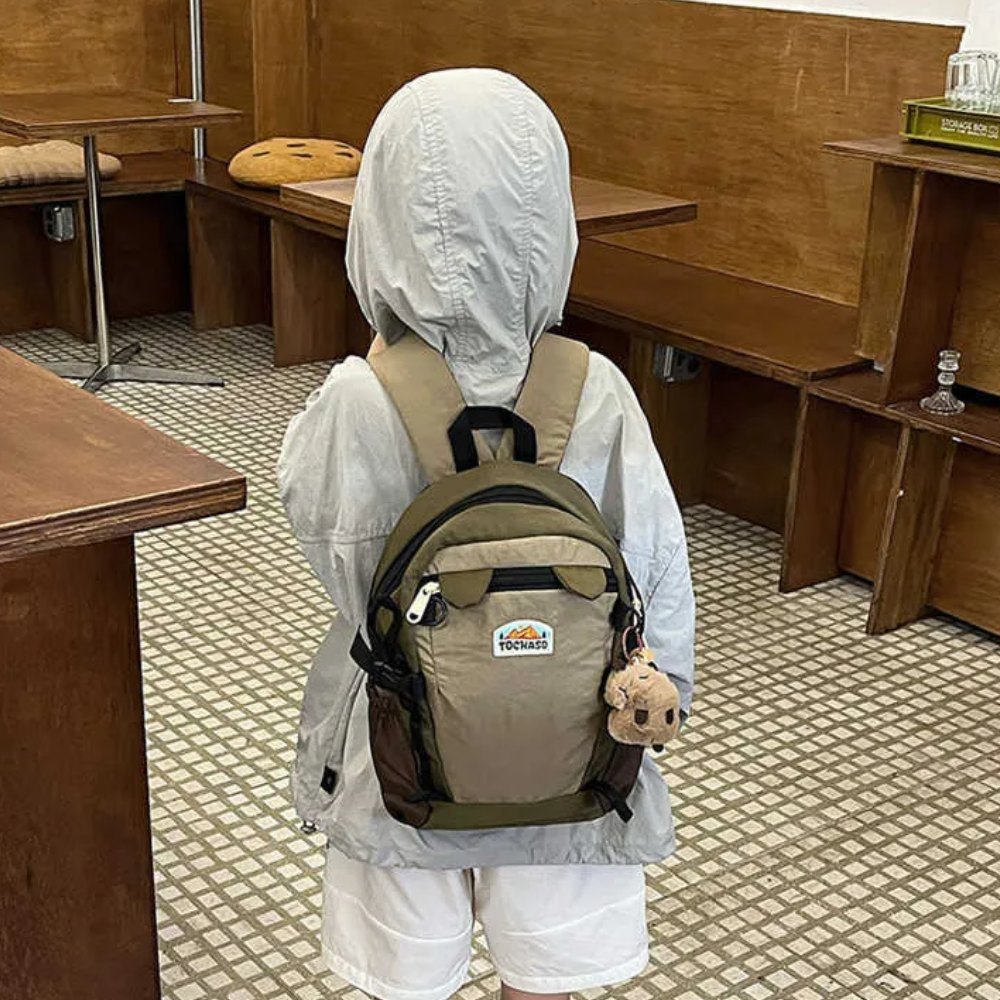 Kinder-Rucksack mit zweifarbigem Design – Leichter Kindergartenrucksack aus Polyester für 3–6 Jahre