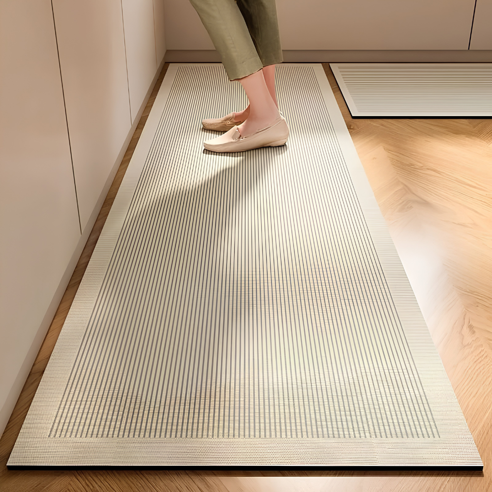 Karo Luxus Küchenläufer Rutschfest - Minimalistischer Küchenteppich mit Komfort-Polsterung