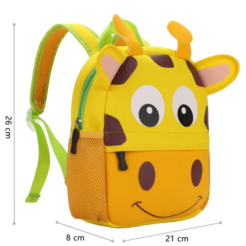 3D-Tier-Rucksack 21 × 8 × 26 cm – Leichter Kindergartenrucksack aus Polyester für 2–5 Jahre