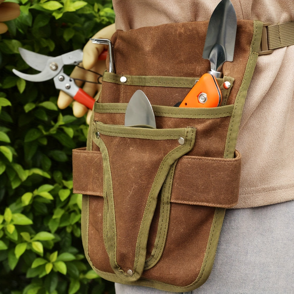 Garten Werkzeuggürtel mit Taschen – Tragbare Werkzeugtasche für Gartenarbeit, Pflanzenpflege & Outdoor