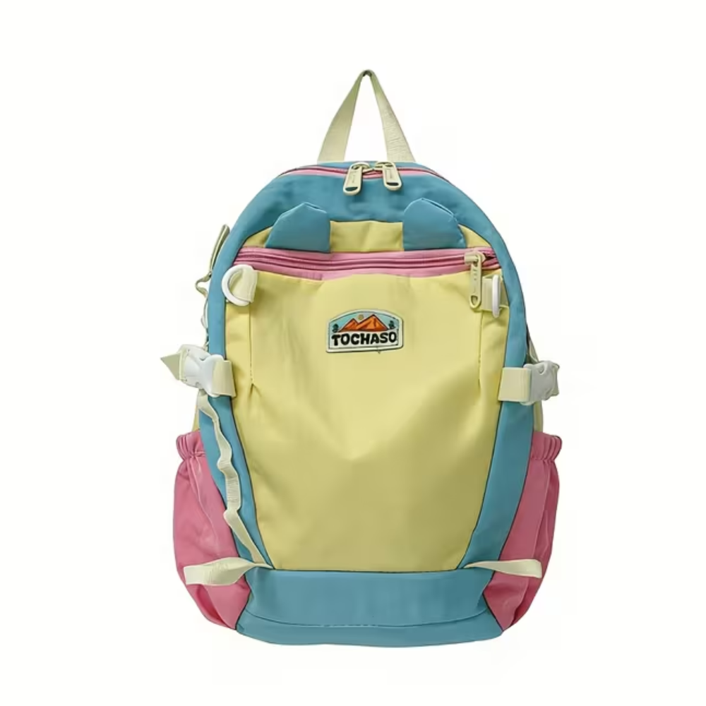 Kinder-Rucksack mit zweifarbigem Design – Leichter Kindergartenrucksack aus Polyester für 3–6 Jahre