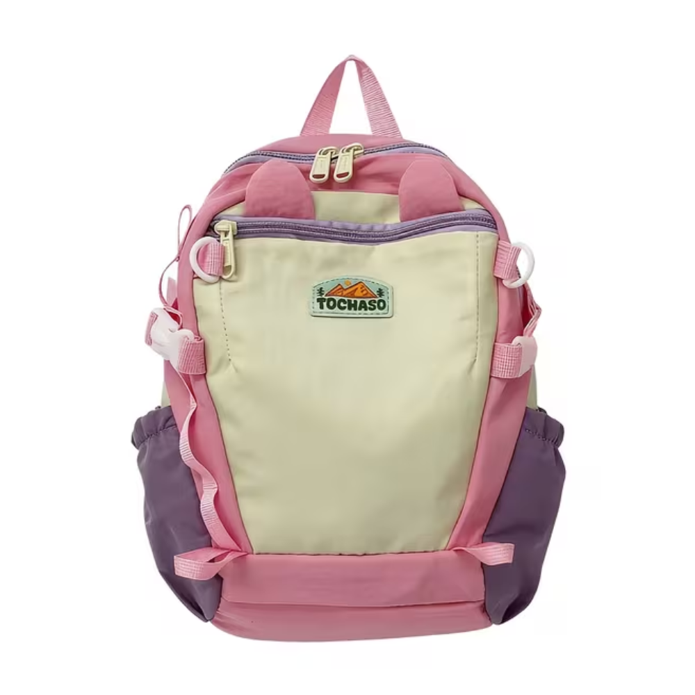 Kinder-Rucksack mit zweifarbigem Design – Leichter Kindergartenrucksack aus Polyester für 3–6 Jahre