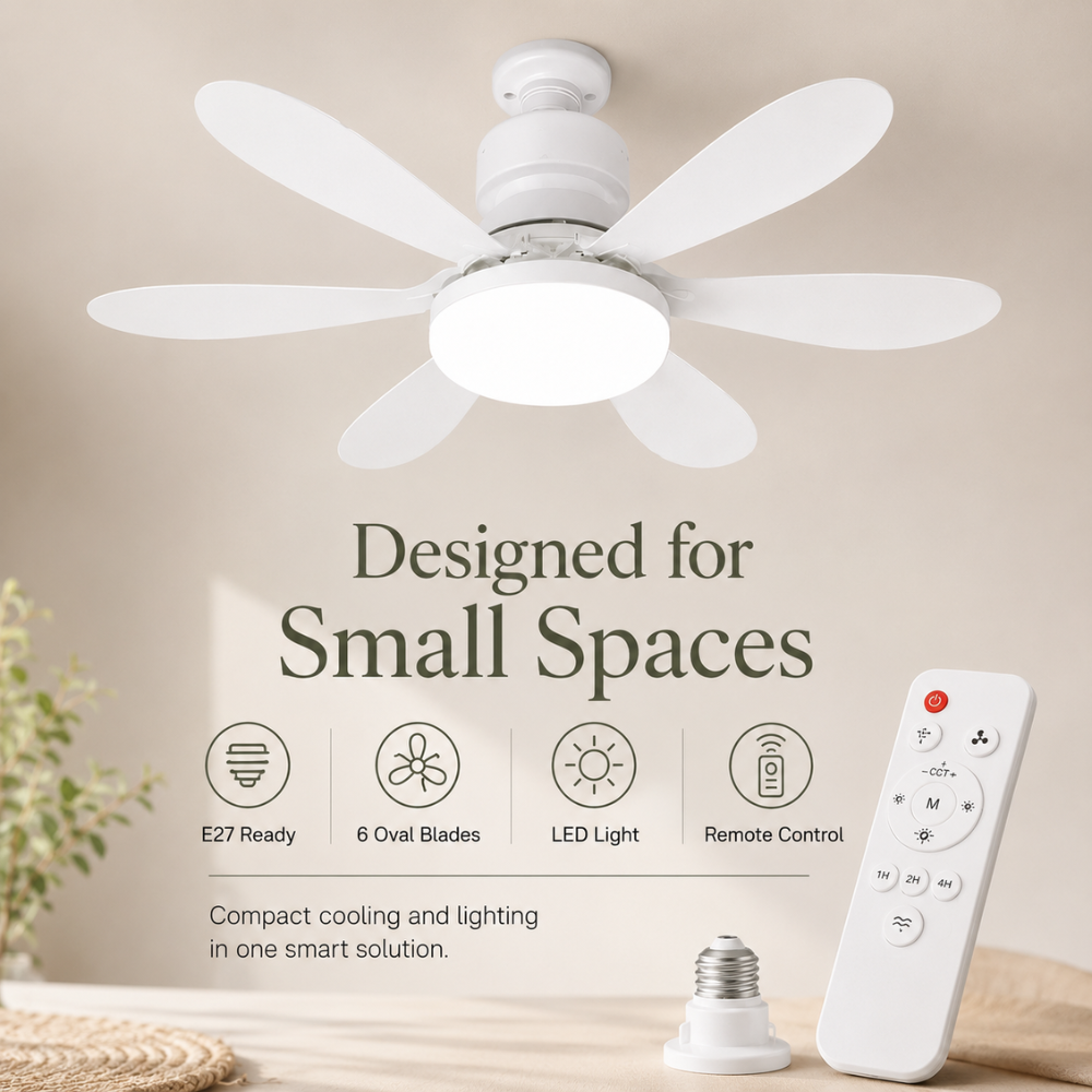 Deckenventilator mit Licht E27 LED Schraubfassung Fernbedienung 40W für Schlafzimmer Wohnzimmer