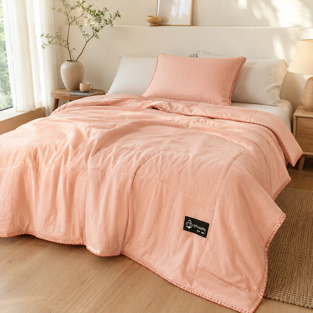 Leichte Sommerdecke – Atmungsaktive gesteppte Bettdecke, weiche Schlafdecke für Schlafzimmer, Sofa & Gästezimmer