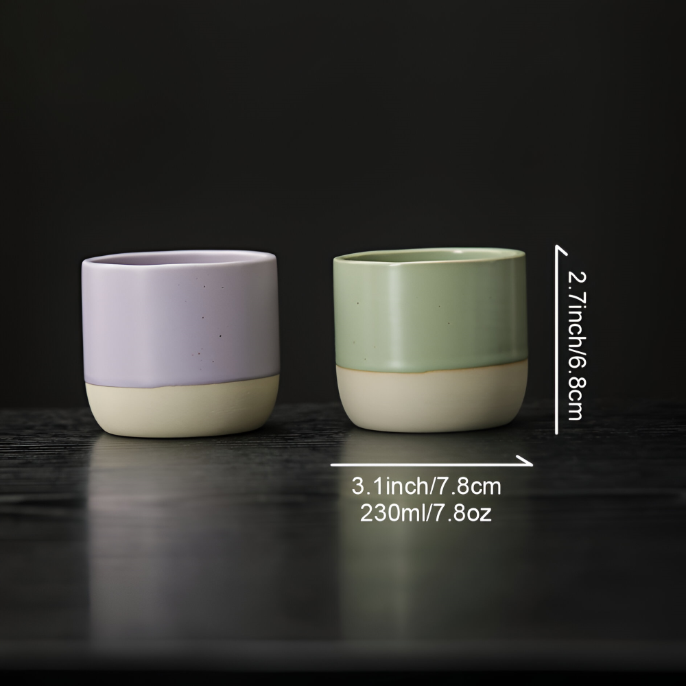 Keramik Kaffeetassen Set (230ml) – 4er Set Becher für Kaffee & Tee