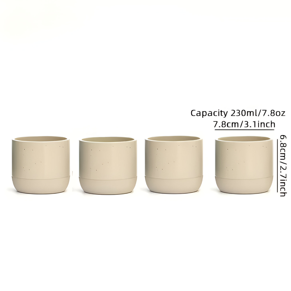 Keramik Kaffeetassen Set (230ml) – 4er Set Becher für Kaffee & Tee