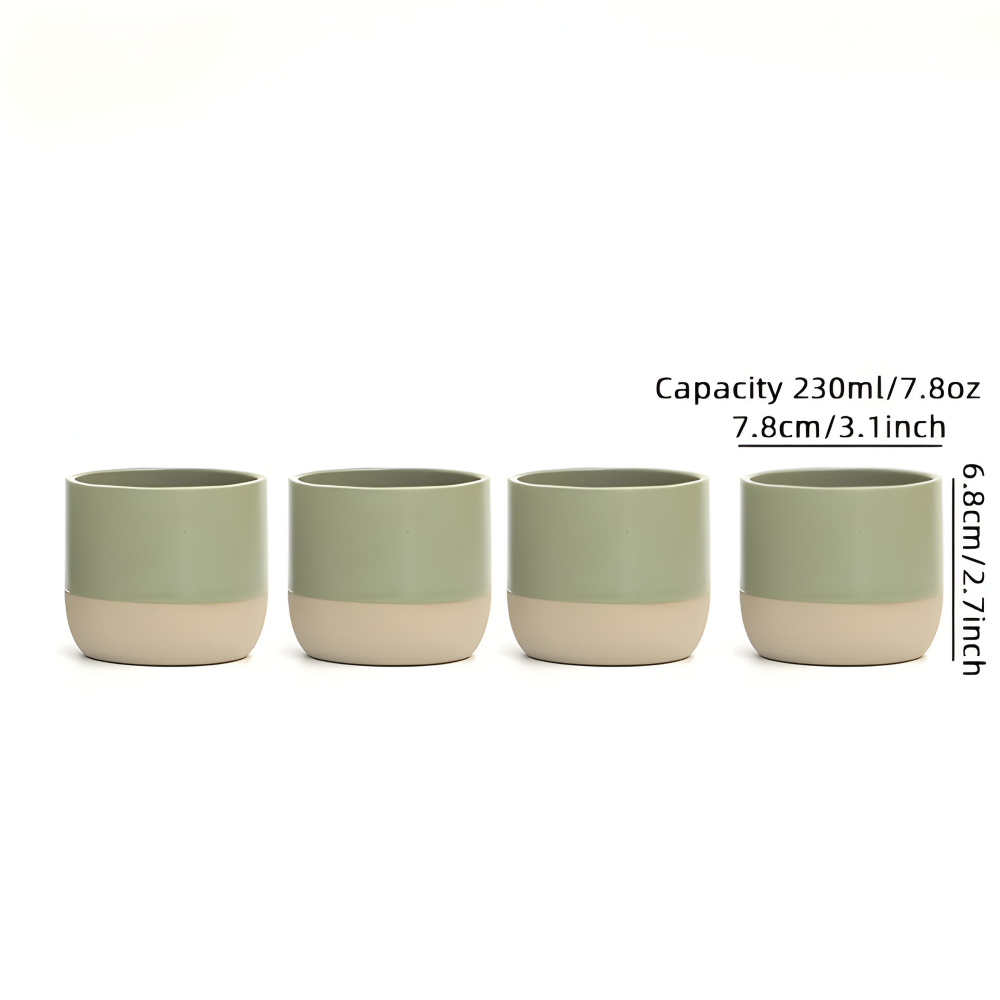 Keramik Kaffeetassen Set (230ml) – 4er Set Becher für Kaffee & Tee