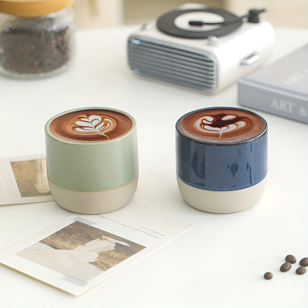 Keramik Kaffeetassen Set (230ml) – 4er Set Becher für Kaffee & Tee