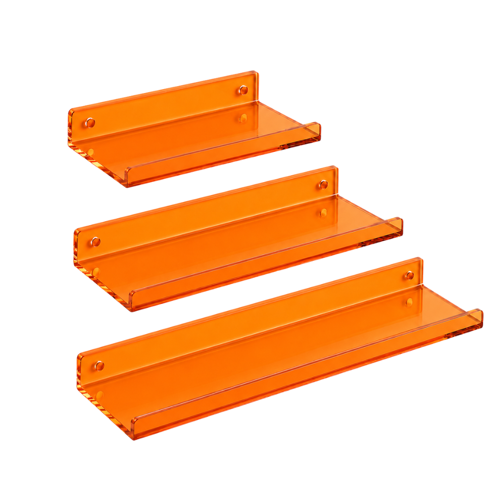 Selbstklebendes Acryl Wandregal ohne Bohren U oder L Form Wandablage in mehreren Farben und Größen