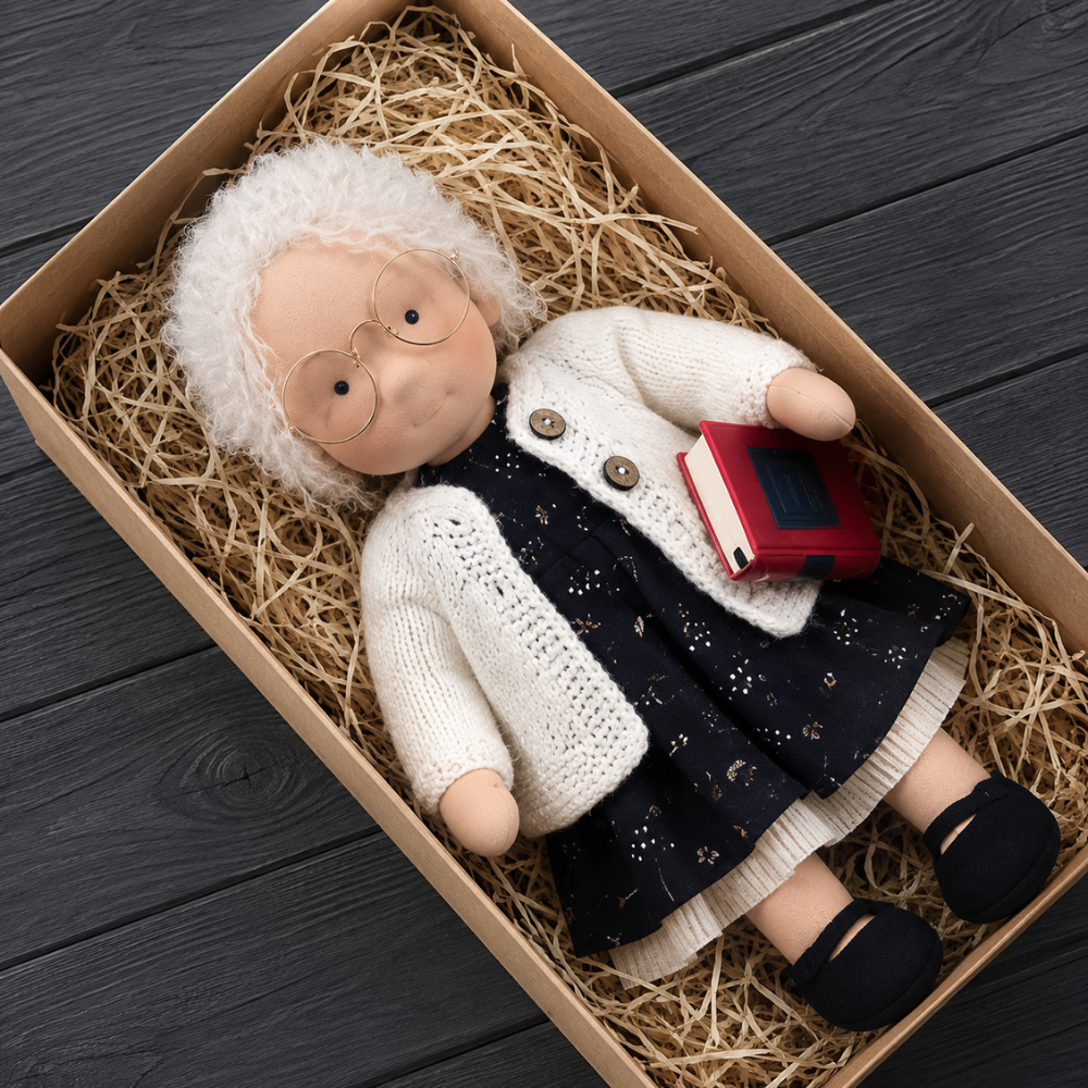 Waldorf-inspirierte Stoffpuppe 30 cm für Kinder Weiche Ragdoll Kuschelpuppe zum Spielen und Dekorieren