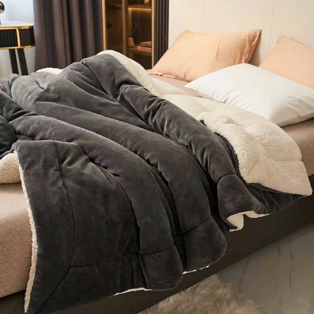Sherpa-Decke mit Flanell-Oberseite 100x150 bis 200x230 cm – Wärmende Wohndecke in zwölf Farben