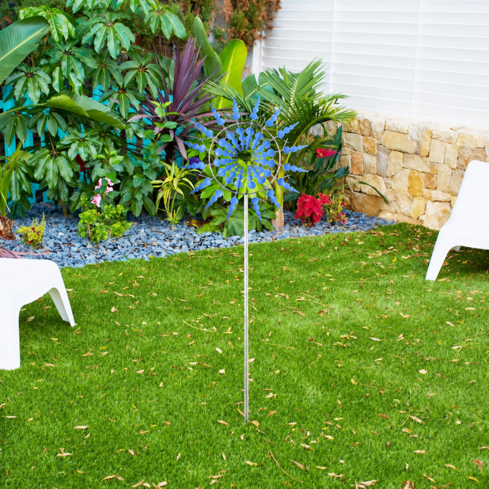 Metall Windrad für Garten – Bunter Kinetischer Windspinner als Dekoration für Rasen, Terrasse & Balkon