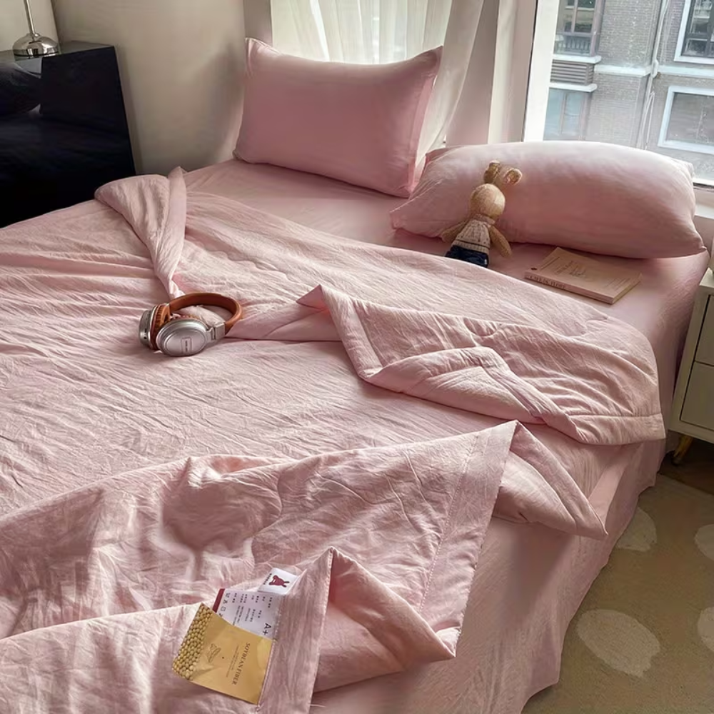 Lina Leichte Sommerdecke – Atmungsaktive Kühldecke für warme Nächte, Bett & Sofa