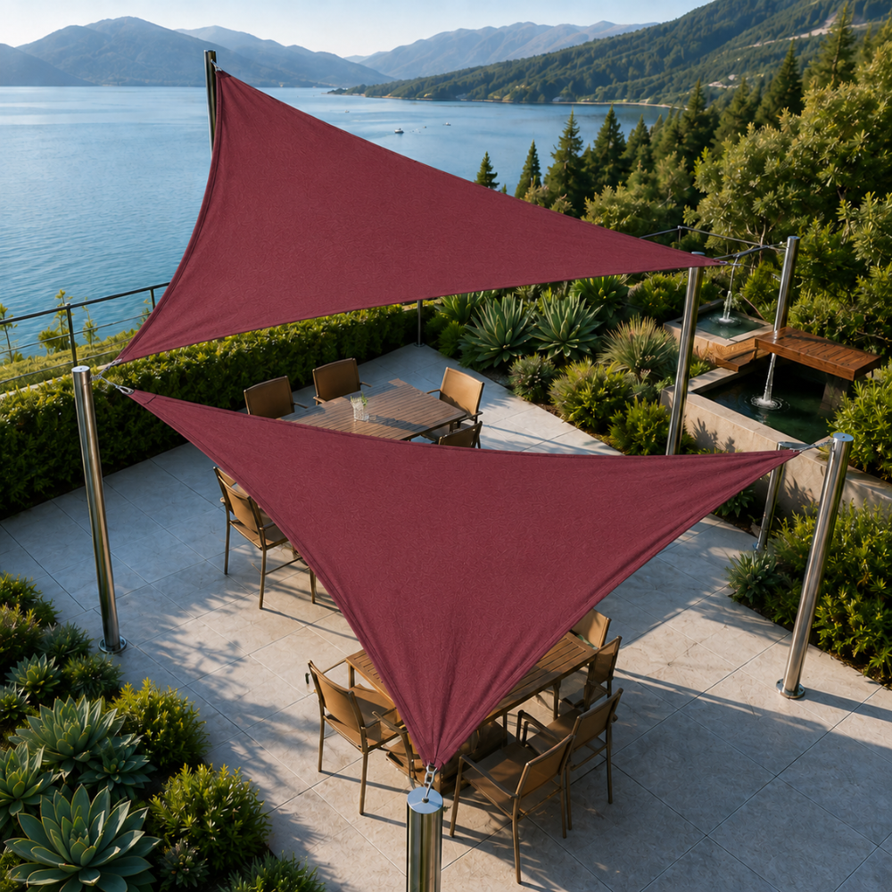 Dreieckiges Sonnensegel 300D Oxford-Gewebe – Robust & UV-Beständig – für Terrasse & Garten